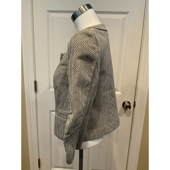 Idra Anthropolgie Black & White Geometric Patterned Blazer Jacket, Size 6 (US) - Picture 5 of 9